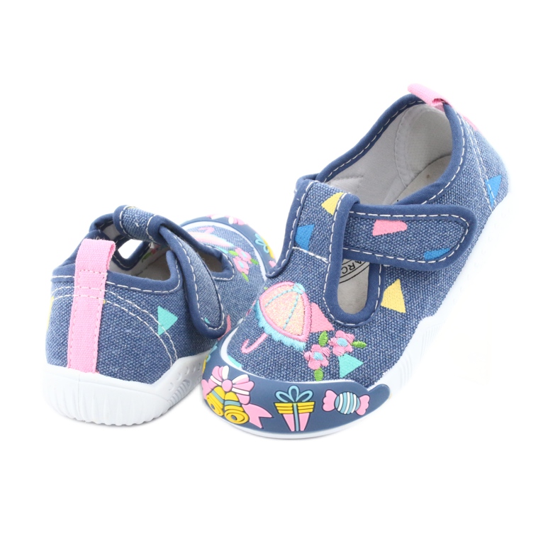 Zapatillas American Club inserto de cuero TEN30 azul rosa 4