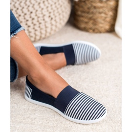 SHELOVET Slipons a rayas azul 1