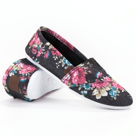 SHELOVET Slipony en flores negro multicolor 4