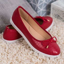 Comer Elegantes bailarinas burdeos rojo 3