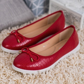 Comer Elegantes bailarinas burdeos rojo 5