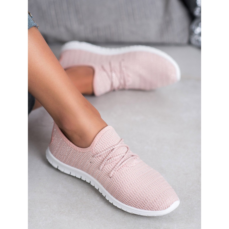 Calzado textil en polvo rosa 1