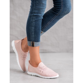 Calzado textil en polvo rosado 3