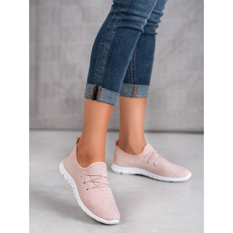 Calzado textil en polvo rosa 2