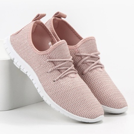 Calzado textil en polvo rosado 4
