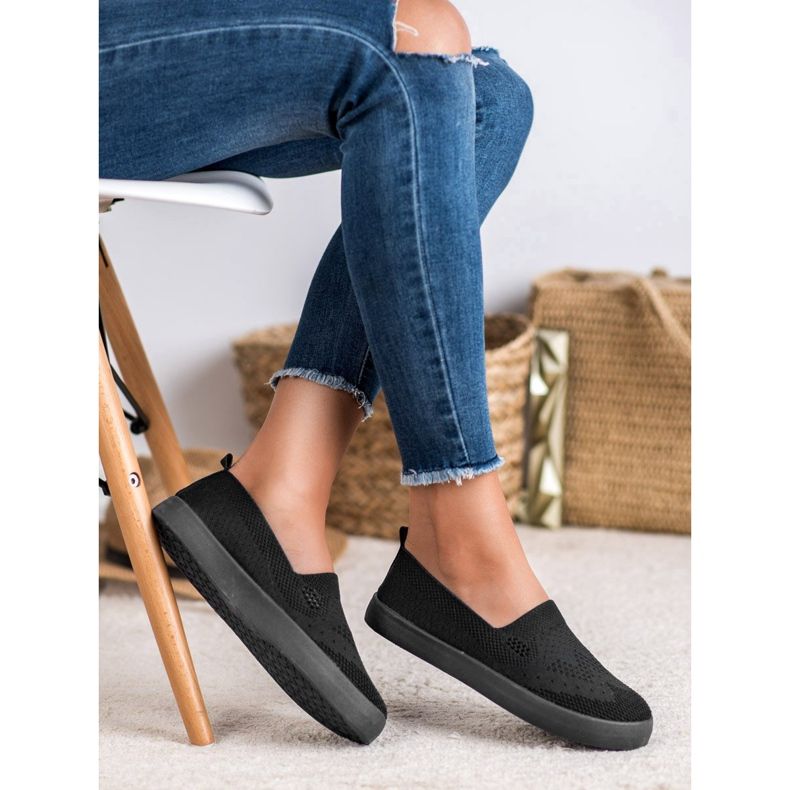 SHELOVET Slipons Textiles negro 1