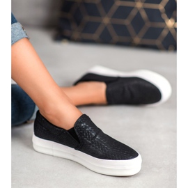 SHELOVET Zapatillas sin cordones negras negro 2
