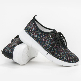 Bona Zapatos deportivos con lunares negro 1