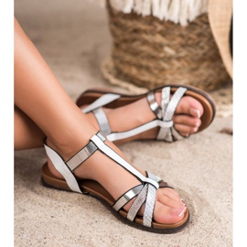 Sandalias casual VINCEZA blanco gris 7