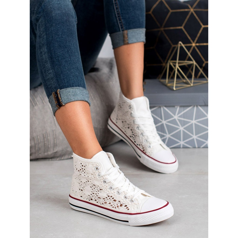 Renda Zapatillas de encaje blanco 2 Renda Zapatillas de encaje blanco 2