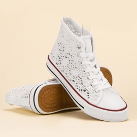 Renda Zapatillas de encaje blanco 4
