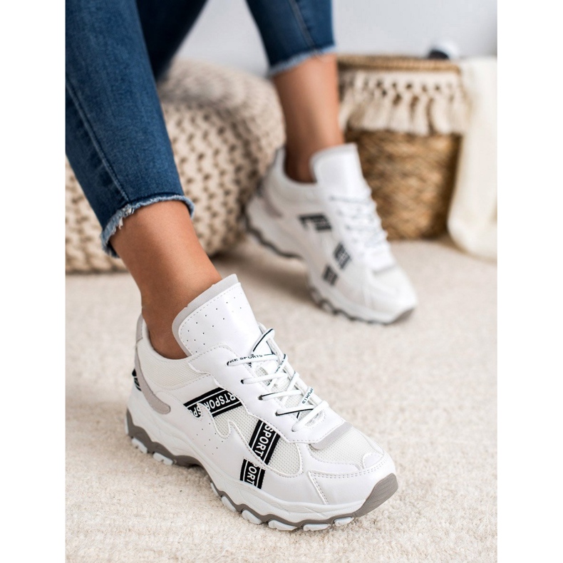 SHELOVET Zapatillas blancas blanco gris 1