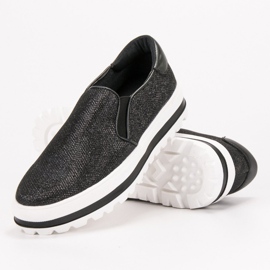 SHELOVET Slipons ligeros en la plataforma negro 3