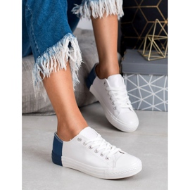 SHELOVET Zapatillas Con Piel Ecológica blanco 4