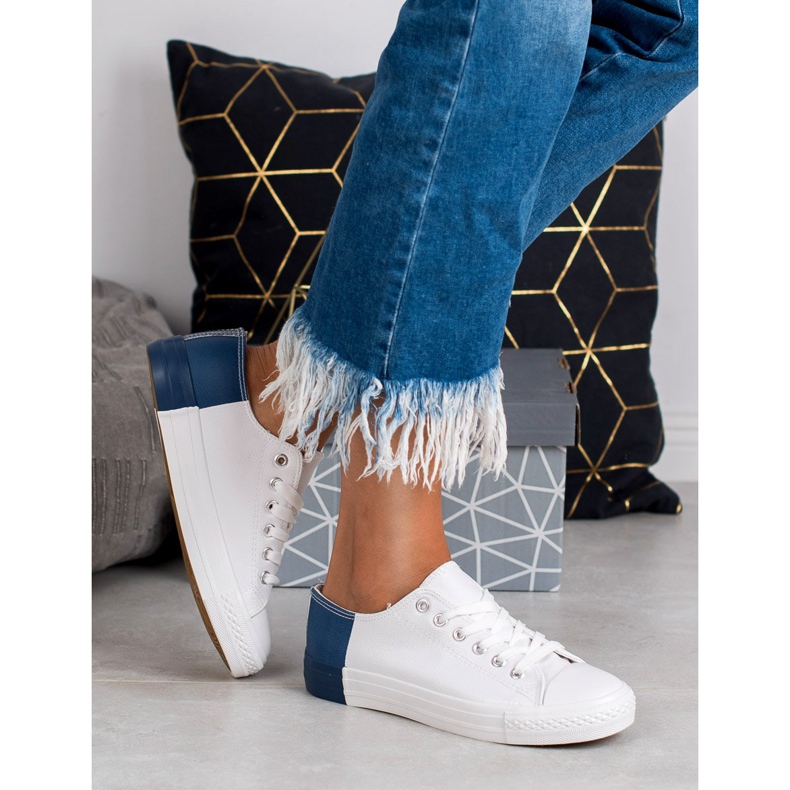 SHELOVET Zapatillas Con Piel Ecológica blanco 1