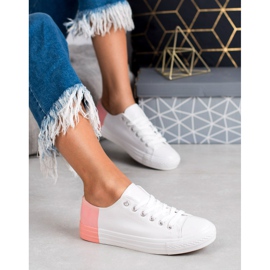 SHELOVET Zapatillas Con Piel Ecológica blanco 3