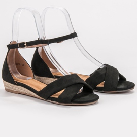 Clowse Sandalias de gamuza negro 2
