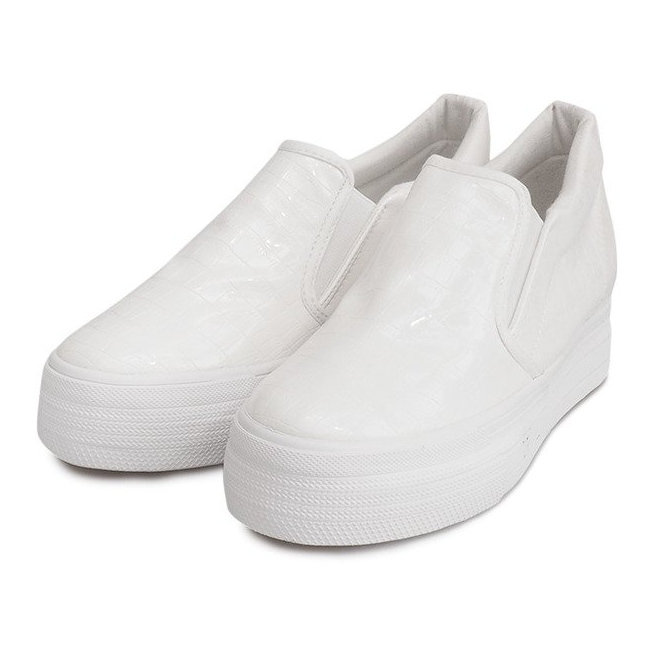Deportivas Lacadas Sobre Cuña KB-125 Blanco 1 Deportivas Lacadas Sobre Cuña KB-125 Blanco 1