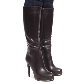 Botas De Tacón Alto JU862 Marrón 2