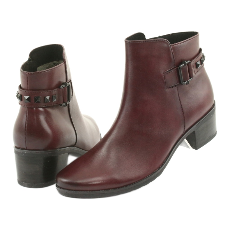 Botas de mujer Caprice 25433 burdeos rojo 4