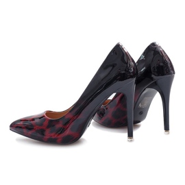 Stilettos lacados rojos con estampado de leopardo Reblle negro 4
