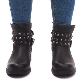 Botines Chelsea cálidos sólidos 884-PA Negro 1