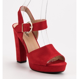 SHELOVET Sandalias rojas en la plataforma rojo 3