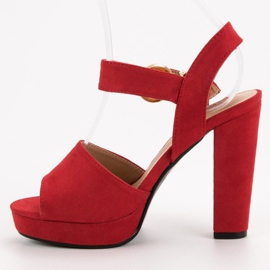 SHELOVET Sandalias rojas en la plataforma rojo 4