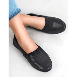 Filippo Zapatillas slip de cuero negras negro 1
