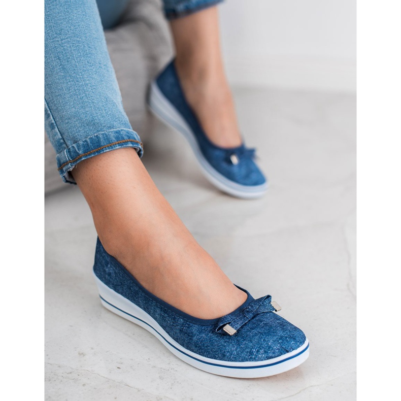 SHELOVET Bailarina de cuña azul 1