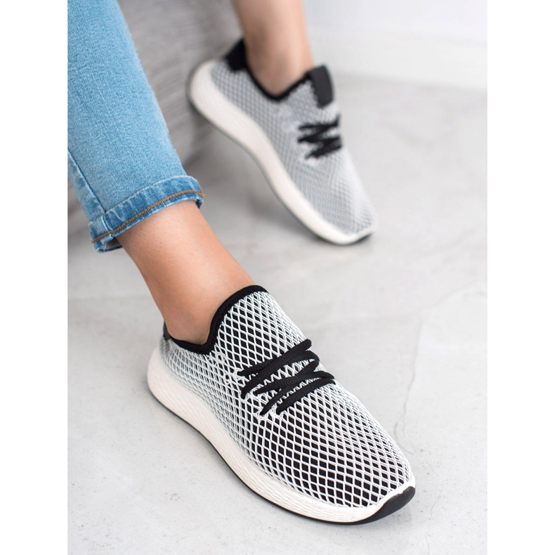 SHELOVET Zapatos sin cordones de moda blanco negro 1