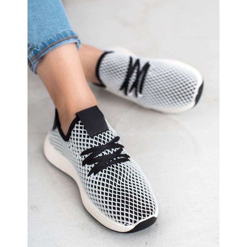 SHELOVET Zapatos sin cordones de moda blanco negro 2