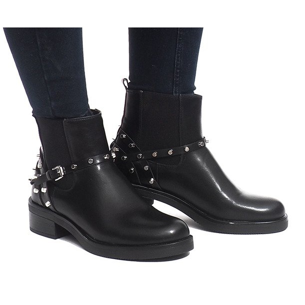 Botas Chelsea sólidas y aisladas E4917 Negro 1