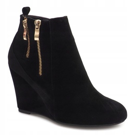 Botas de cuña elegantes 1058-19A Negro 1