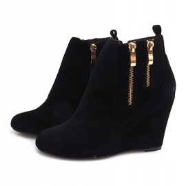 Botas de cuña elegantes 1058-19A Negro 3