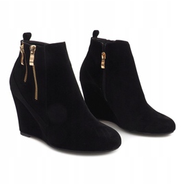 Botas de cuña elegantes 1058-19A Negro 4