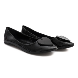 Bailarinas Lacadas Con Corazón C38 Negro 1