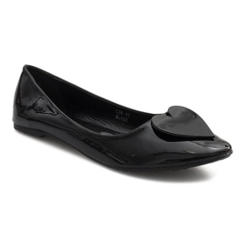 Bailarinas Lacadas Con Corazón C38 Negro 4