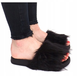 Pantuflas Con Piel HN51-4 Negra negro 2