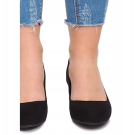 Zapatos de tacón de ante con cuña MB188-48 Negro 1 Zapatos de tacón de ante con cuña MB188-48 Negro 1