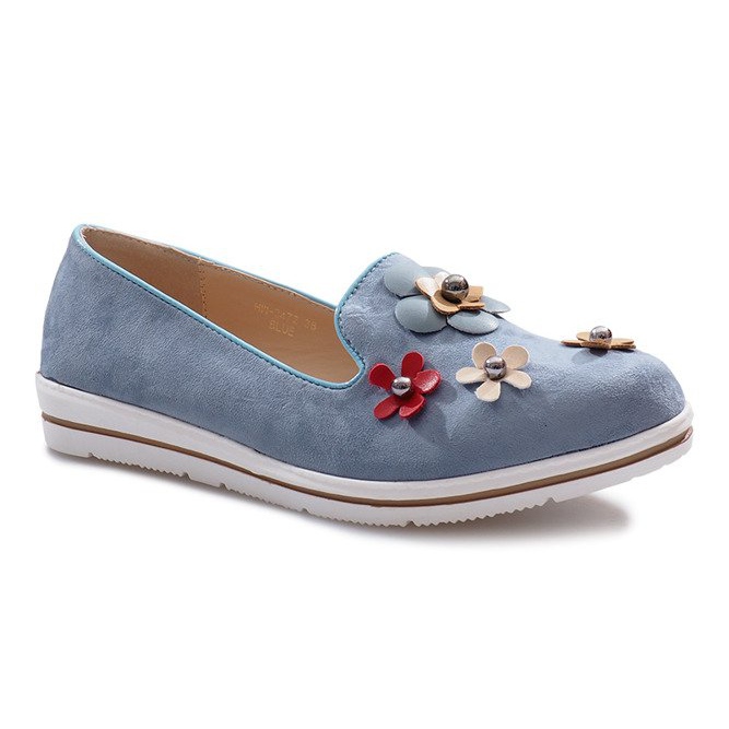 Cuñas sin cordones azules Multi Flower 1