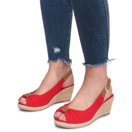 Sandalias de cuña de alpargatas Zoe rojas rojo 5