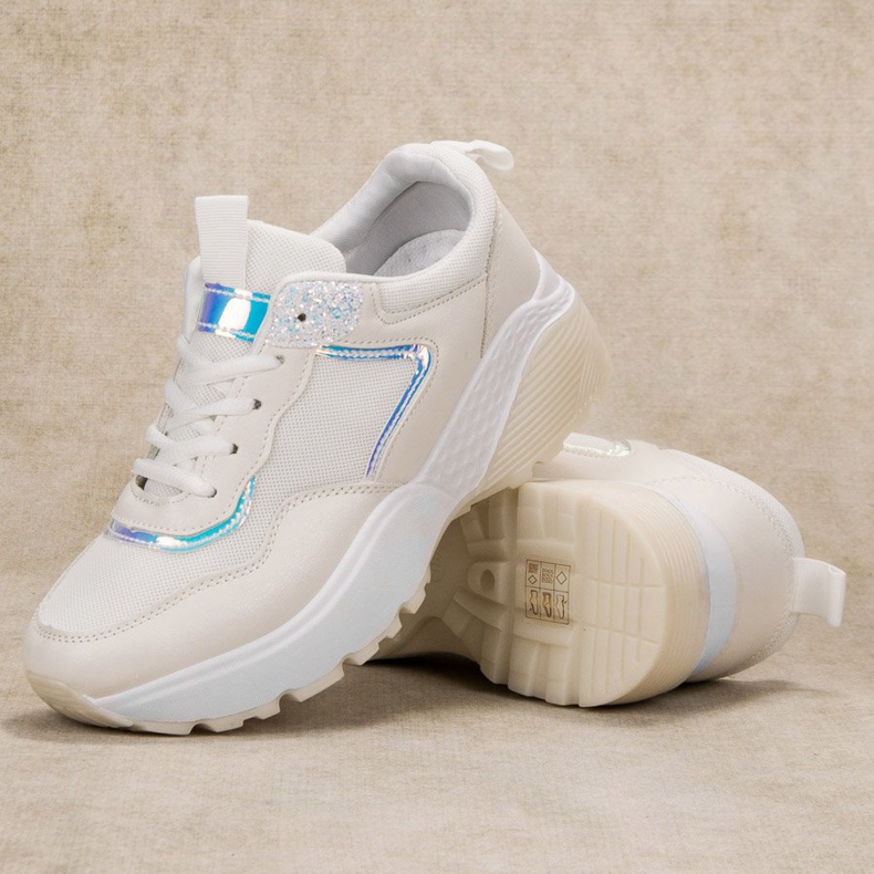 SHELOVET Zapatillas con cordones blanco 1