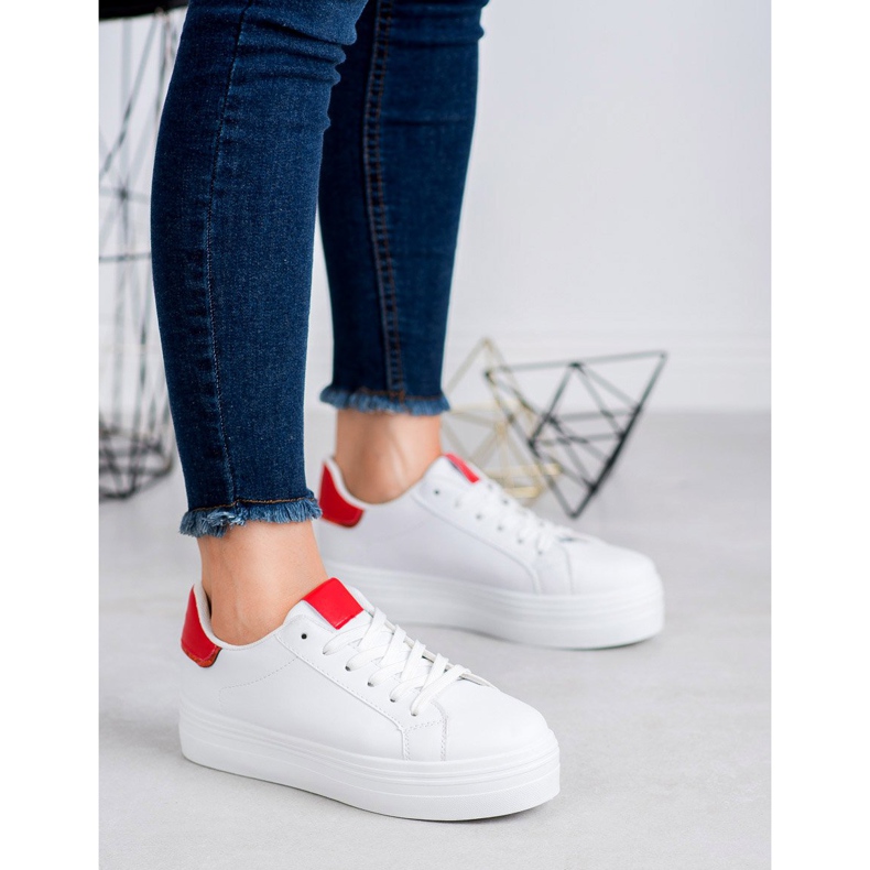 SHELOVET Calzado deportivo de moda blanco rojo 2