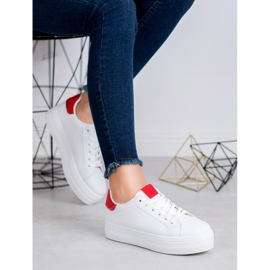 SHELOVET Calzado deportivo de moda blanco rojo 3