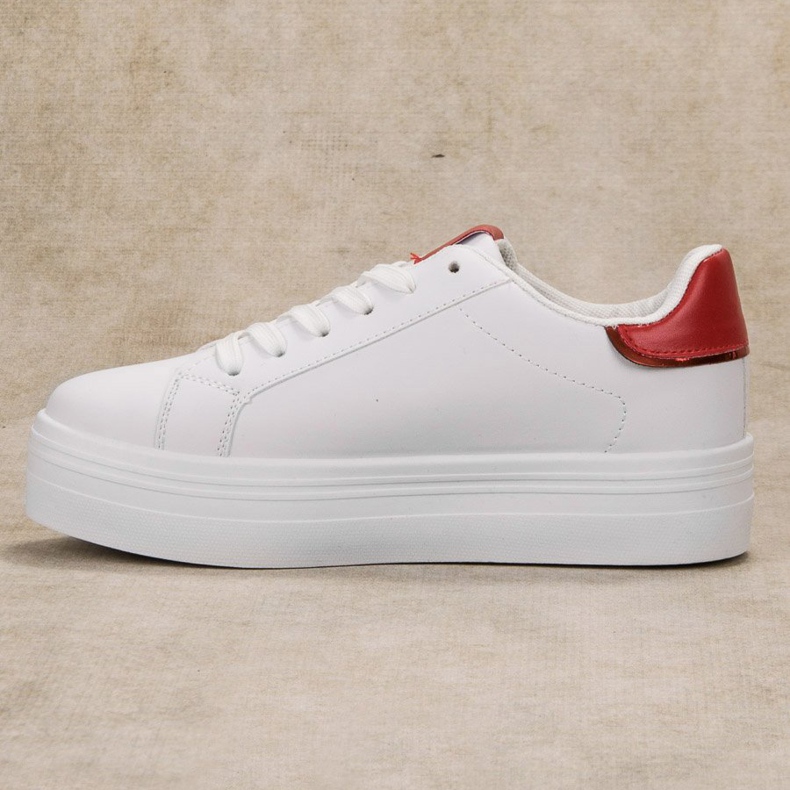 SHELOVET Calzado deportivo de moda blanco rojo 1