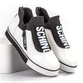 SHELOVET Zapatos de mujer de moda blanco negro 4
