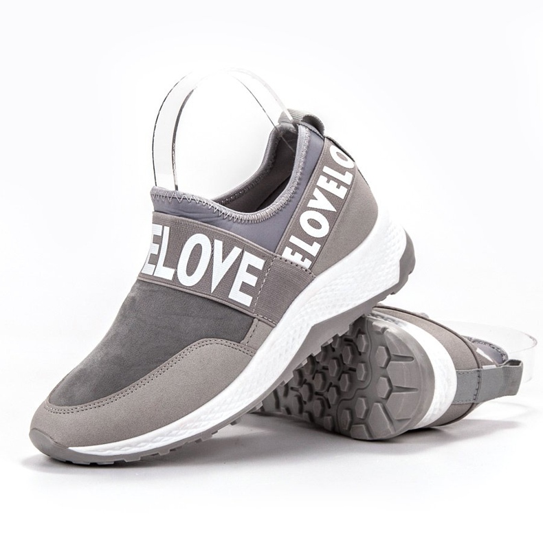 SHELOVET Zapatos de gamuza sin cordones gris 2