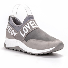 SHELOVET Zapatos de gamuza sin cordones gris 5