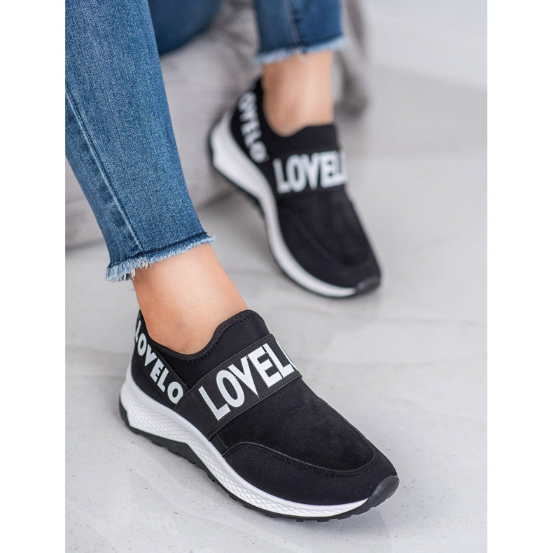 SHELOVET Zapatos de gamuza sin cordones negro 2